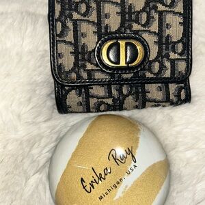 Dior Blue Oblique Compact Wallet‎